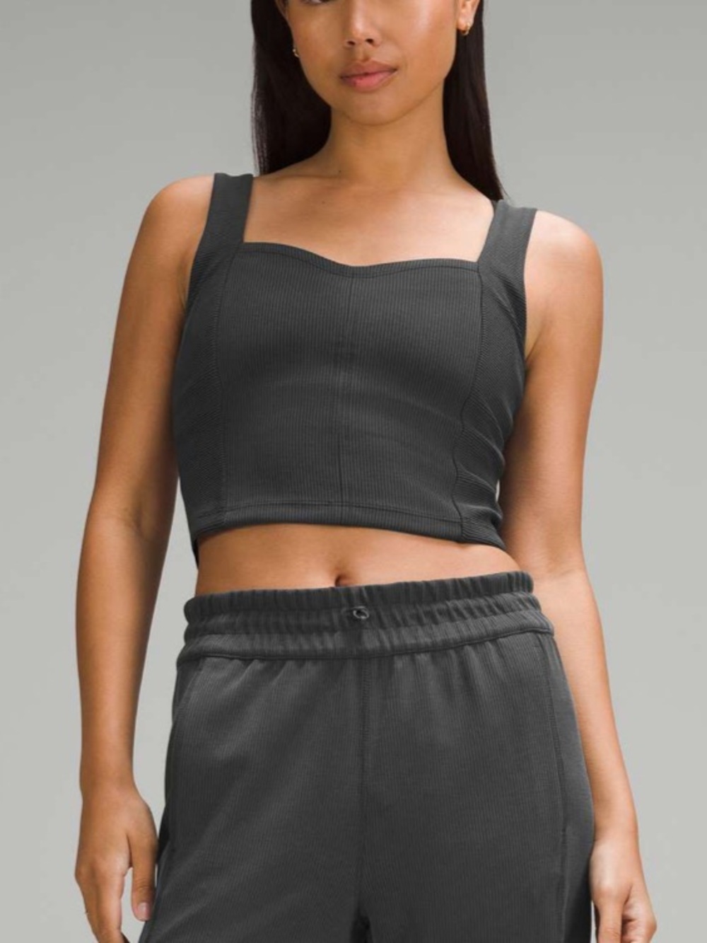 Lululemon Ribbed Softstreme Sweetheart Tank Top Black size Medium